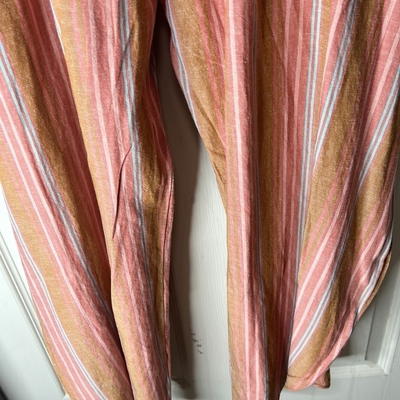 DREW Emerson Wide Split Leg Strapless Linen Blend Striped Romper Size Small - Picture 13 of 16